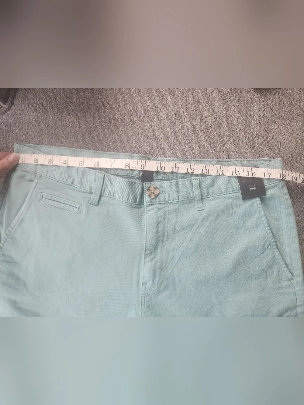 New 14th & Union Men's Light Mint Chino Shorts 36W Slim‎ Fit